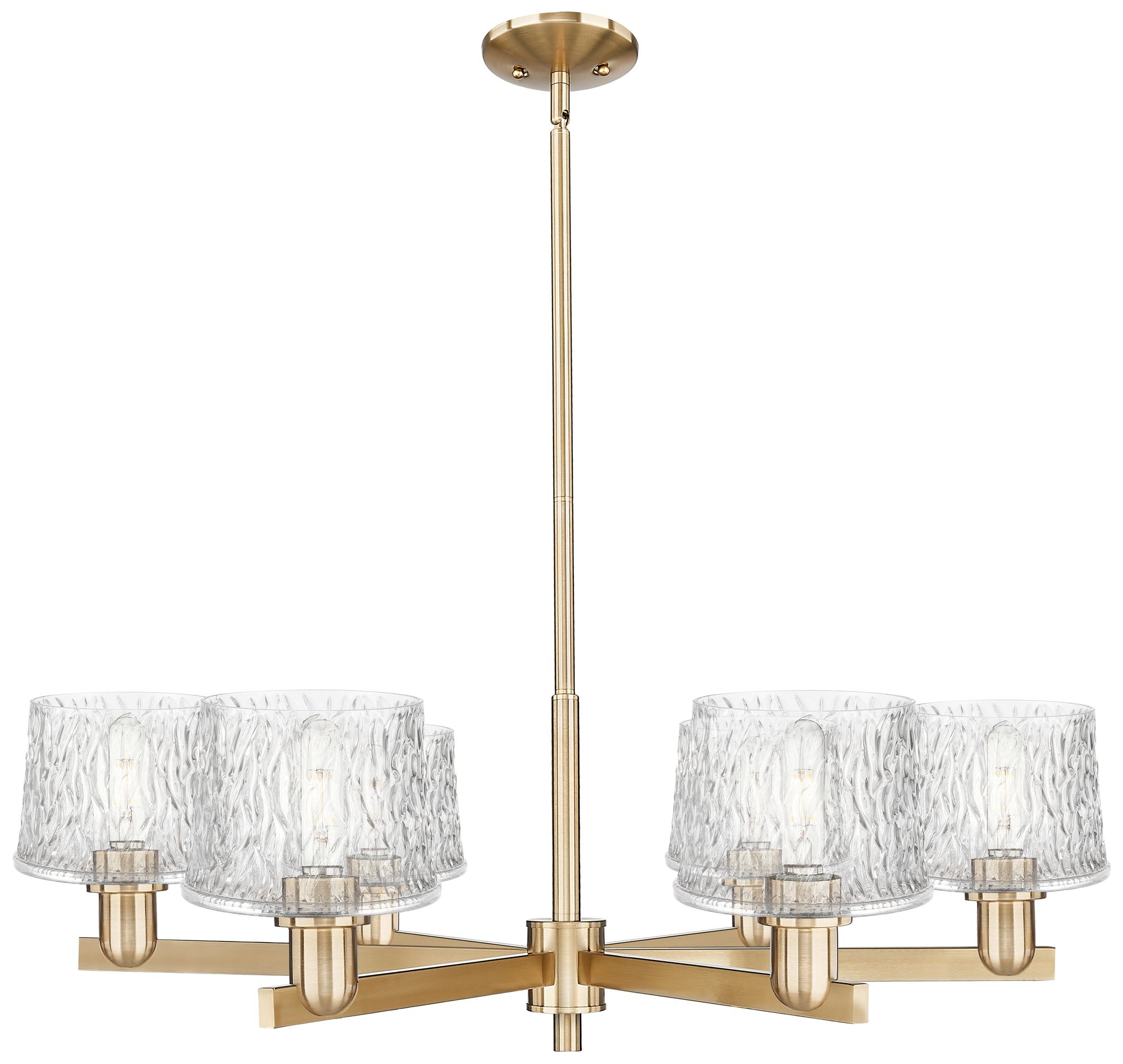 Arcadia Niagara 36"W 6 Light Bronze Stem Chandelier w/ Clear Shade