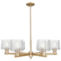 Arcadia Niagara 36"W 6 Light Bronze Stem Chandelier w/ Clear Shade