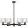 Arcadia Niagara 36"W 6-Lt Oiled Bronze Stem Chandelier w/ Clear Shade
