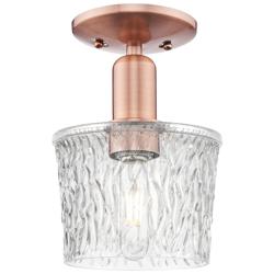 Arcadia Niagara 7"W Antique Copper Semi.Flush Mount With Clear Shade