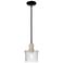 Arcadia Niagara 7"W Black Brass Stem Hung Mini Pendant w/ Clear Shade