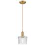 1_Arcadia Niagara 7"W Brushed Brass Cord Mini Pendant w/ Clear Shade