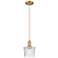 Arcadia Niagara 7"W Brushed Brass Cord Mini Pendant w/ Clear Shade