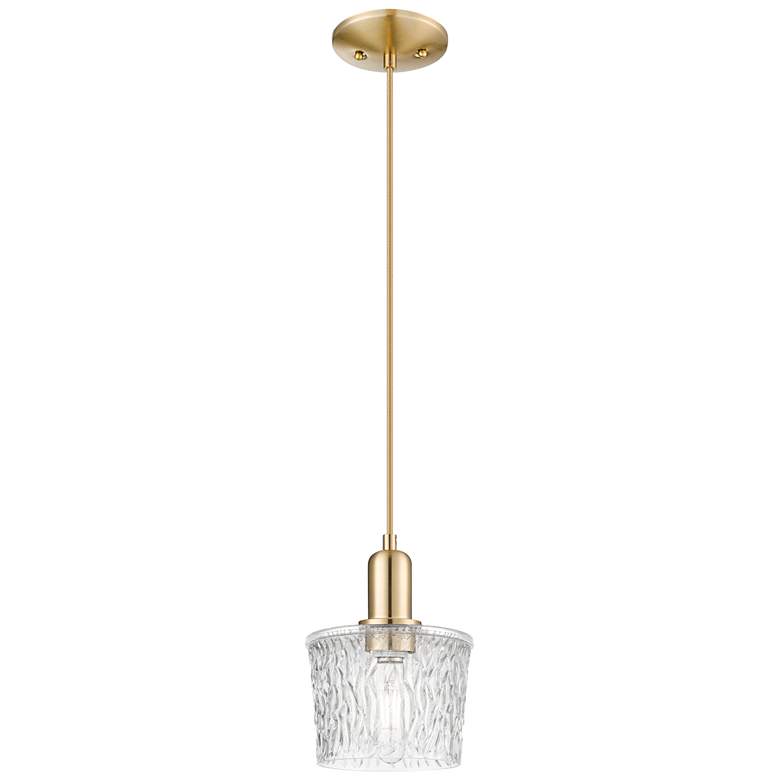 Image 1 Arcadia Niagara 7"W Champagne Bronze Cord Mini Pendant w/ Clear Shade