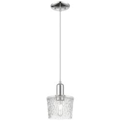 Arcadia Niagara 7"W Chrome Cord Hung Mini Pendant w/ Clear Shade