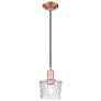1_Arcadia Niagara 7"W Copper Cord Hung Mini Pendant With Clear Shade