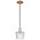 Arcadia Niagara 7"W Copper Cord Hung Mini Pendant With Clear Shade
