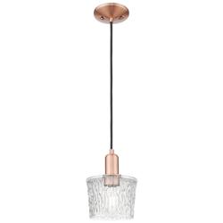 Arcadia Niagara 7"W Copper Cord Hung Mini Pendant With Clear Shade