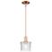 Arcadia Niagara 7"W Copper Stem Hung Mini Pendant With Clear Shade