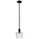Arcadia Niagara 7"W Matte Black Stem Hung Mini Pendant w/ Clear Shade