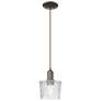 Arcadia Niagara 7"W Oiled Bronze Cord Hung Mini Pendant w/ Clear Shade