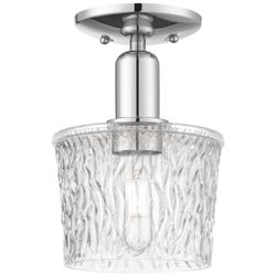 Arcadia Niagara 7"W Polished Chrome Semi.Flush Mount With Clear Shade