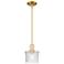 Arcadia Niagara 7"W Satin Gold Stem Hung Mini Pendant With Clear Shade