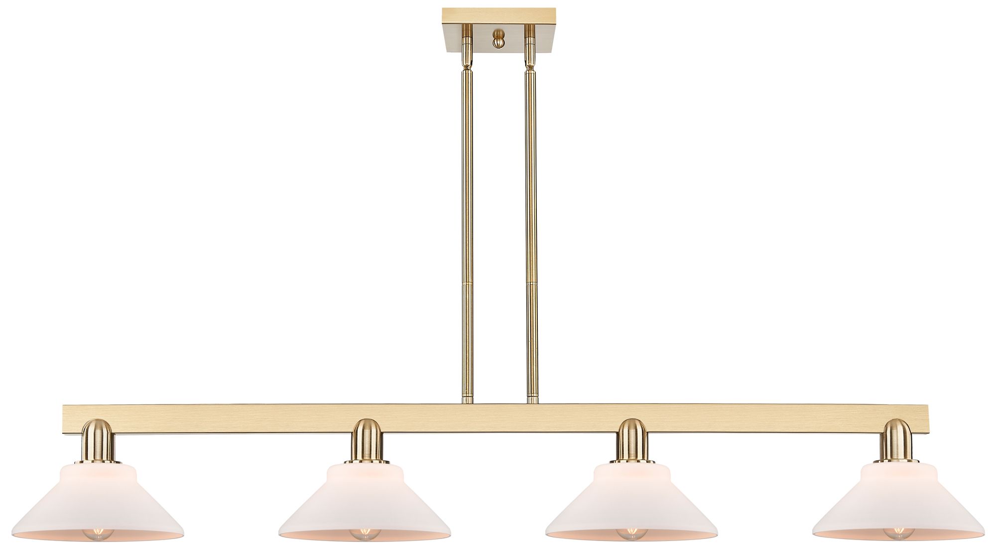 Arcadia Orwell 51"W 4-Lt Bronze Stem Island Light w/ Matte White Shade