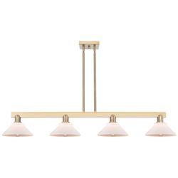 Arcadia Orwell 51"W 4-Lt Bronze Stem Island Light w/ Matte White Shade