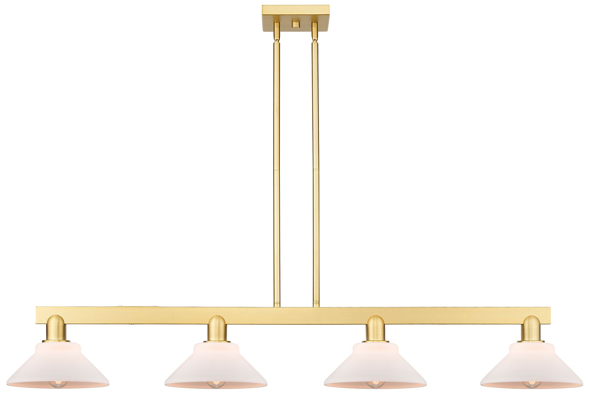 Arcadia Orwell 51"W 4-Lt Gold Stem Island Light w/ Matte White Shade