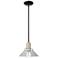 Arcadia Orwell 8"W Black Brass Stem Hung Mini Pendant w/ Clear Shade