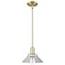 Arcadia Orwell 8"W Brass Stem Hung Mini Pendant With Clear Shade
