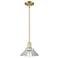 Arcadia Orwell 8"W Brass Stem Hung Mini Pendant With Clear Shade