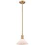 Arcadia Orwell 8"W Brushed Brass Stem Pendant w/ Matte White Shade