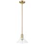 Arcadia Orwell 8"W Champagne Bronze Stem Mini Pendant w/ Clear Shade