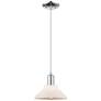 Arcadia Orwell 8"W Chrome Cord Hung Mini Pendant w/ Matte White Shade