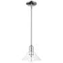 Arcadia Orwell 8"W Chrome Stem Hung Mini Pendant w/ Clear Shade