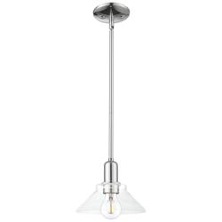 Arcadia Orwell 8"W Chrome Stem Hung Mini Pendant w/ Clear Shade