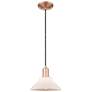 1_Arcadia Orwell 8"W Copper Cord Hung Mini Pendant w/ Matte White Shade