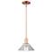Arcadia Orwell 8"W Copper Stem Hung Mini Pendant With Clear Shade