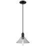 1_Arcadia Orwell 8"W Matte Black Cord Hung Mini Pendant With Clear Shade