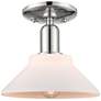 Arcadia Orwell 8"W Polished Nickel Semi-Flush w/ Matte White Shade