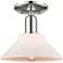 Arcadia Orwell 8"W Polished Nickel Semi-Flush w/ Matte White Shade