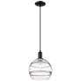 1_Arcadia Rochester 10"W Black Cord Hung Mini Pendant w/ Clear Shade