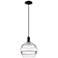 Arcadia Rochester 10"W Black Cord Hung Mini Pendant w/ Clear Shade