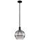 Arcadia Rochester 10"W Black Stem Mini Pendant w/ Light Smoke Shade