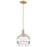 Arcadia Rochester 10"W Bronze Cord Mini Pendant w/ Clear Shade