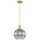 Arcadia Rochester 10"W Bronze Cord Mini Pendant w/ Light Smoke Shade