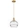 Arcadia Rochester 10"W Brushed Brass Cord Mini Pendant w/ Clear Shade