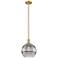 Arcadia Rochester 10"W Brushed Brass Stem Pendant w/ Light Smoke Shade