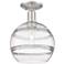 Arcadia Rochester 10"W Brushed Nickel Semi.Flush Mount w/ Clear Shade