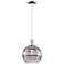 Arcadia Rochester 10"W Chrome Cord Mini Pendant w/ Light Smoke Shade