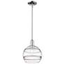 Arcadia Rochester 10"W Chrome Stem Hung Mini Pendant w/ Clear Shade