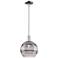 Arcadia Rochester 10"W Chrome Stem Mini Pendant w/ Light Smoke Shade