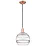 1_Arcadia Rochester 10"W Copper Cord Hung Mini Pendant With Clear Shade