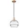 Arcadia Rochester 10"W Copper Cord Hung Mini Pendant With Clear Shade