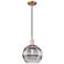 Arcadia Rochester 10"W Copper Cord Mini Pendant w/ Light Smoke Shade