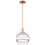 Arcadia Rochester 10"W Copper Stem Hung Mini Pendant With Clear Shade