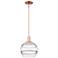 Arcadia Rochester 10"W Copper Stem Hung Mini Pendant With Clear Shade