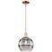 Arcadia Rochester 10"W Copper Stem Mini Pendant w/ Light Smoke Shade